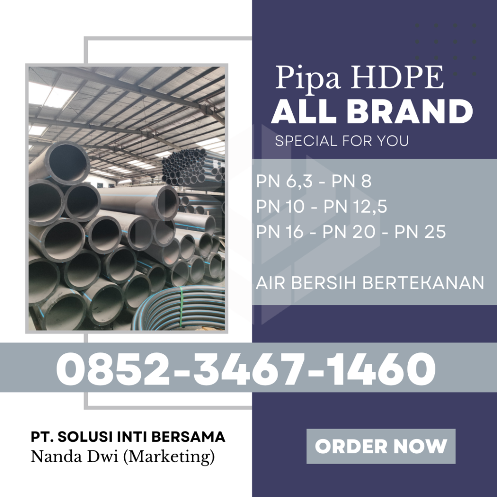 Harga Pipa HDPE Bali 2025 - Denpasar Tabanan Gianyar Buleleng Jembrana Karangasem | PT SOLUSI INTI BERSAMA menjual dengan Merk Trilliun Vinilon Unilon Rucika Westpex Supramas Maspion